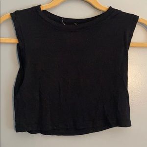 BLQ Black cropped tank top, high neck. Size 0.
